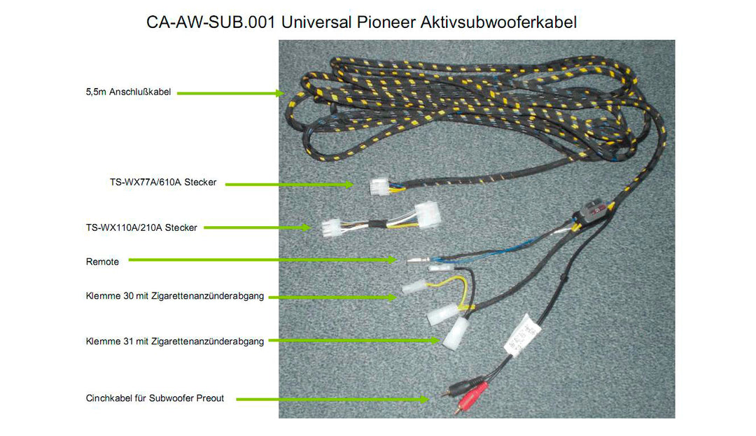 Pioneer CA-AW-SUB.001 Kit de câbles pour subwoofer actif
