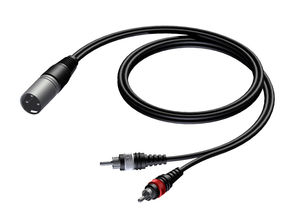 Câble signal ProCab XLR mâle > 2 x RCA - 10 m