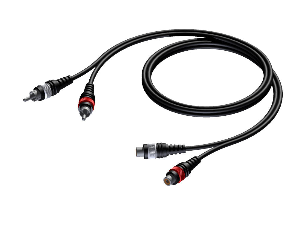 ProCab 2 x RCA femelle > 2 x RCA mâle - câble de signal 1,5 m