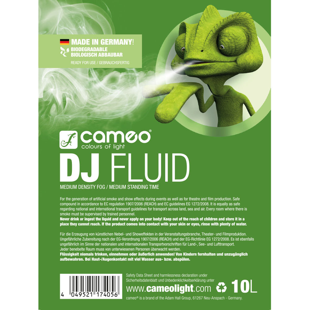 Cameo DJ FLUID 10 L - Fluide haze à densité medium et temps de suspension medium 10 L
