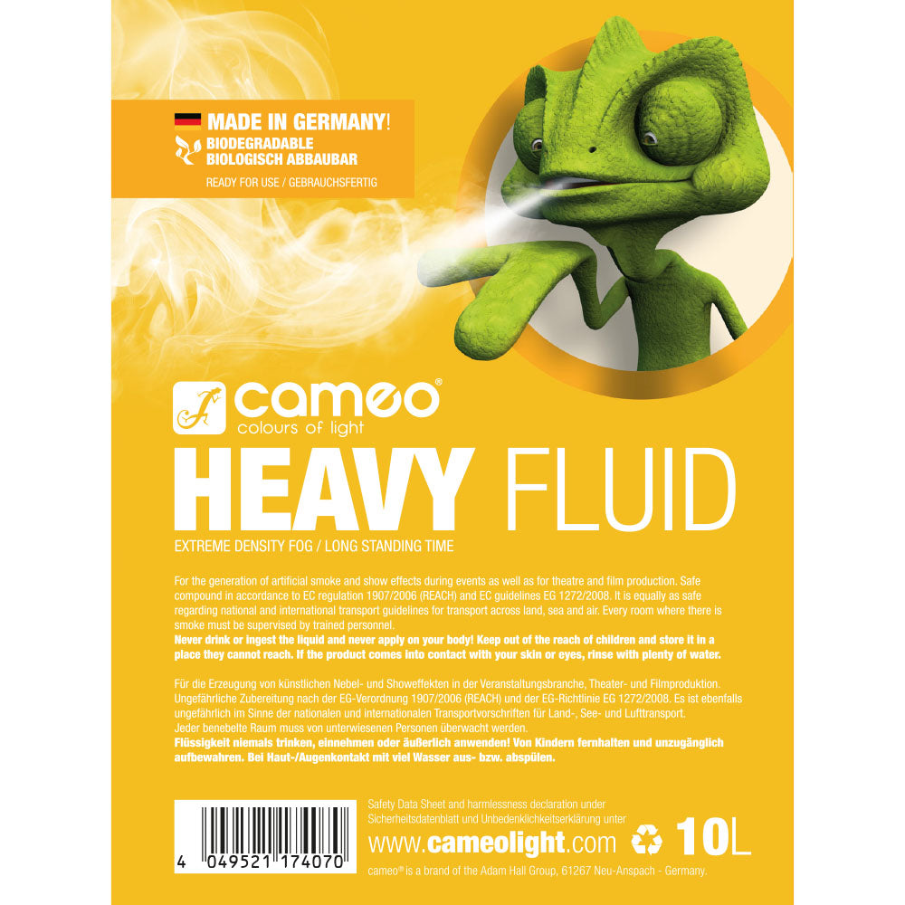 Cameo HEAVY FLUID 10 L – Fluide haze à très haute densité et temps de suspension très long 10 L