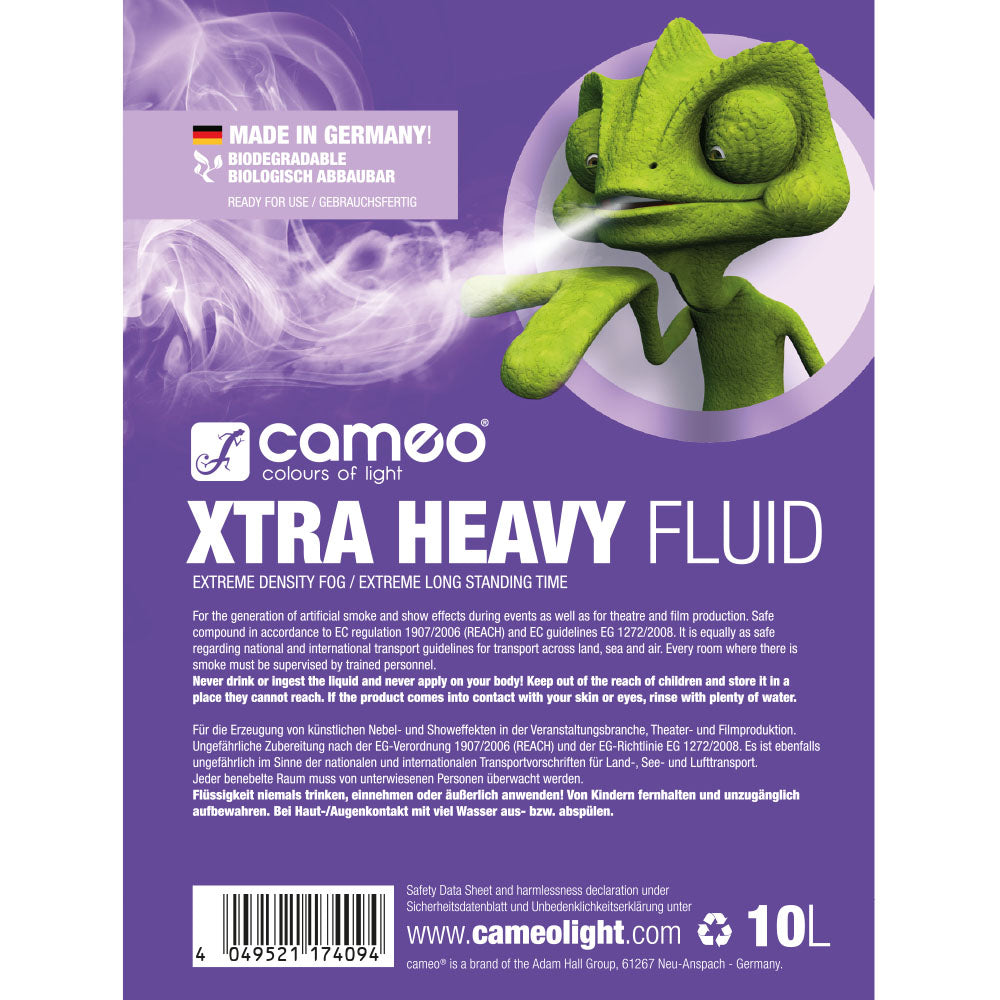 Cameo XTRA HEAVY FLUID 10 L - Fluide haze à très haute densité et temps de suspension extrêmement long 10 L
