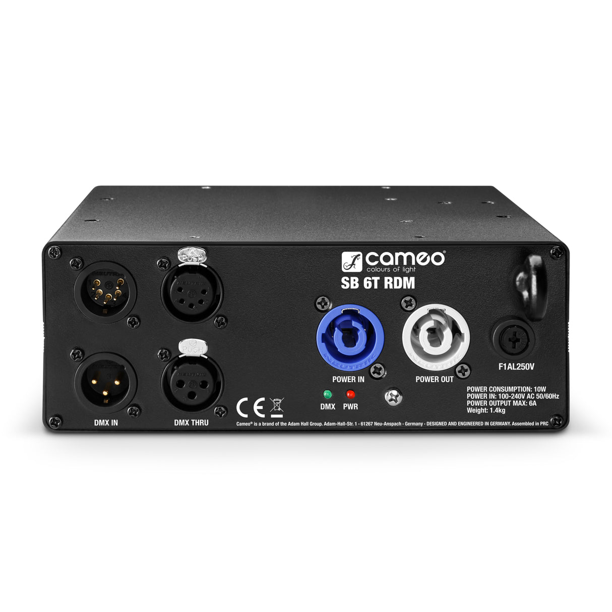 Cameo SB 6 T RDM - 6-udgangs DMX/RDM-splitter/booster med 3- og 5-polede stik