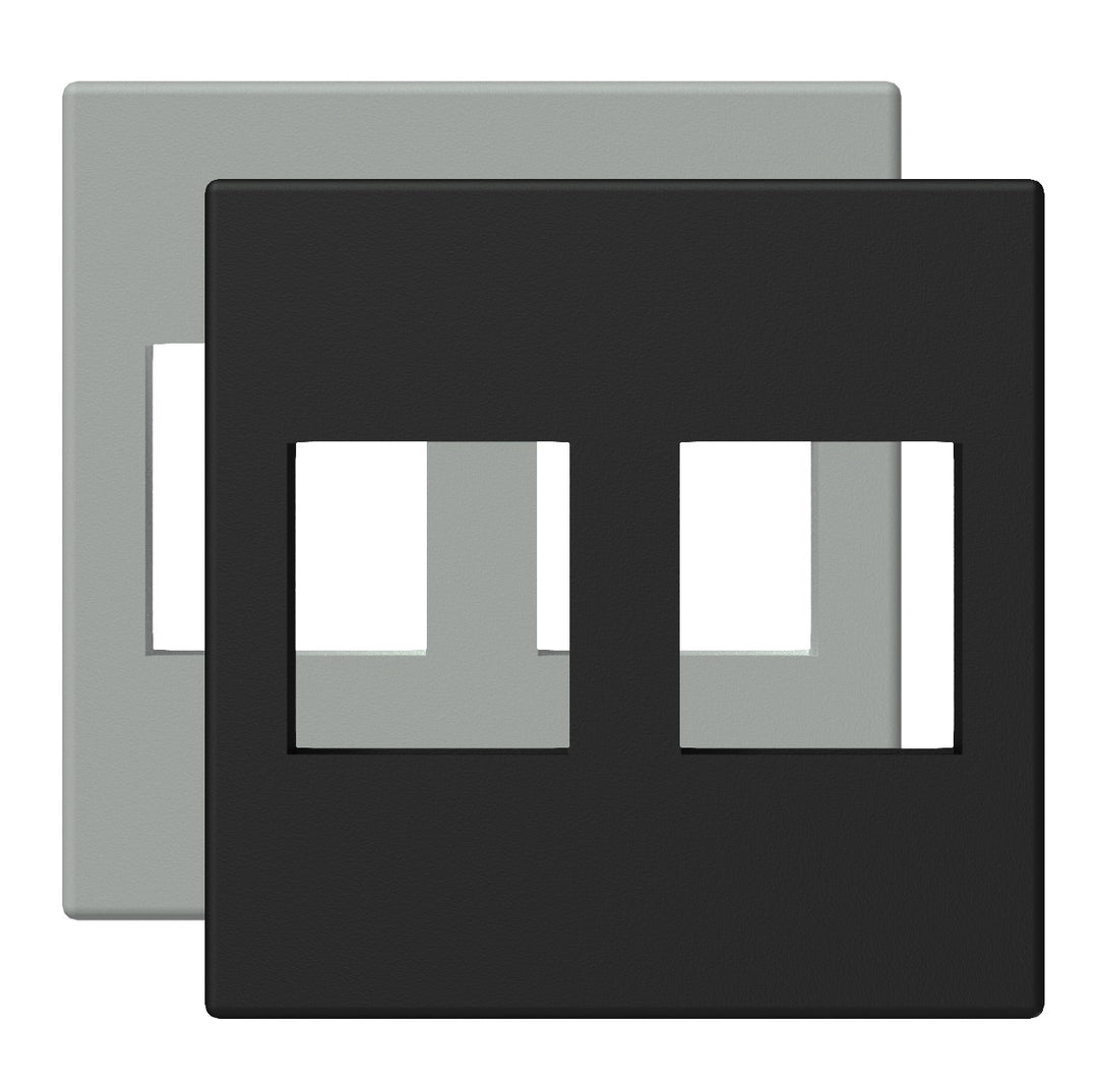 Plaque de montage Keystone 45 x 45 mm pour 2 prises, Noir