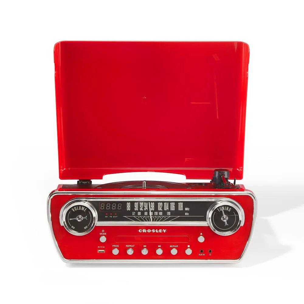 Platine vinyle Crosley Powel CR6047A 7-en-1 avec Bluetooth, CD et radio
