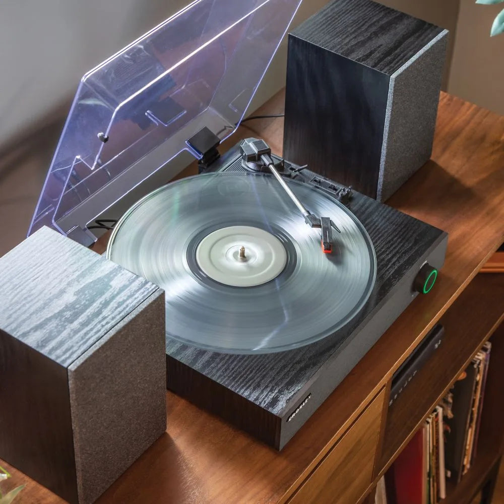 Crosley Zane Turntable with speakers, Black