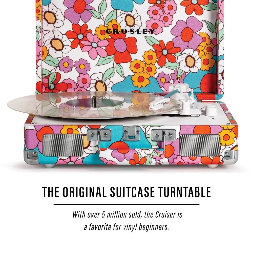 Crosley Cruiser Plus Platine vinyle Bluetooth bidirectionnelle (Groovy Floral)