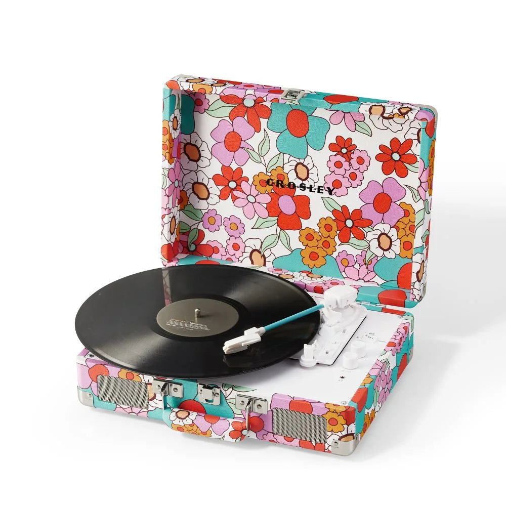 Crosley Cruiser Plus Platine vinyle Bluetooth bidirectionnelle (Groovy Floral)