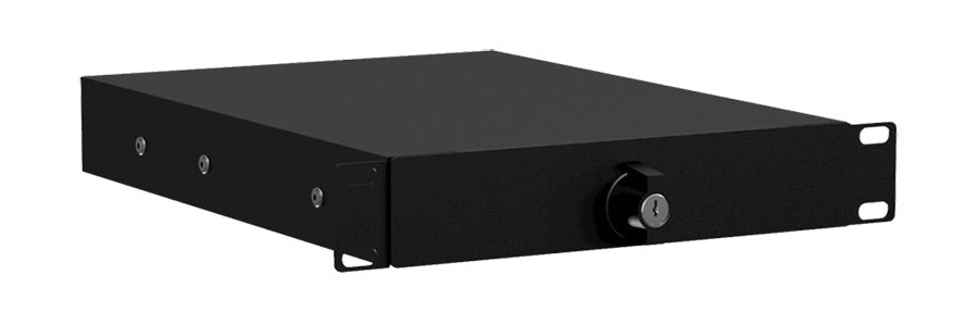 Tiroir de rack Caymon 1 unité avec serrure, 9,5" et 10,5" en acier noir