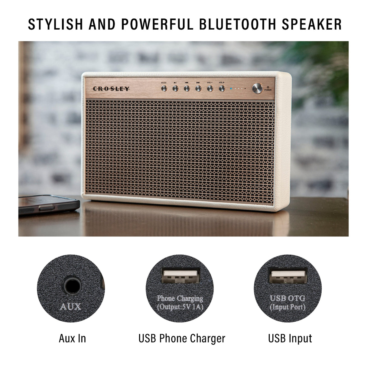 Crosley Montero Haut-parleur Bluetooth (Blanc)