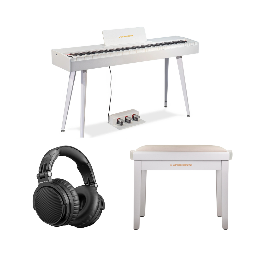 Grooveland DDP-140 Piano numérique (Blanc) Pack