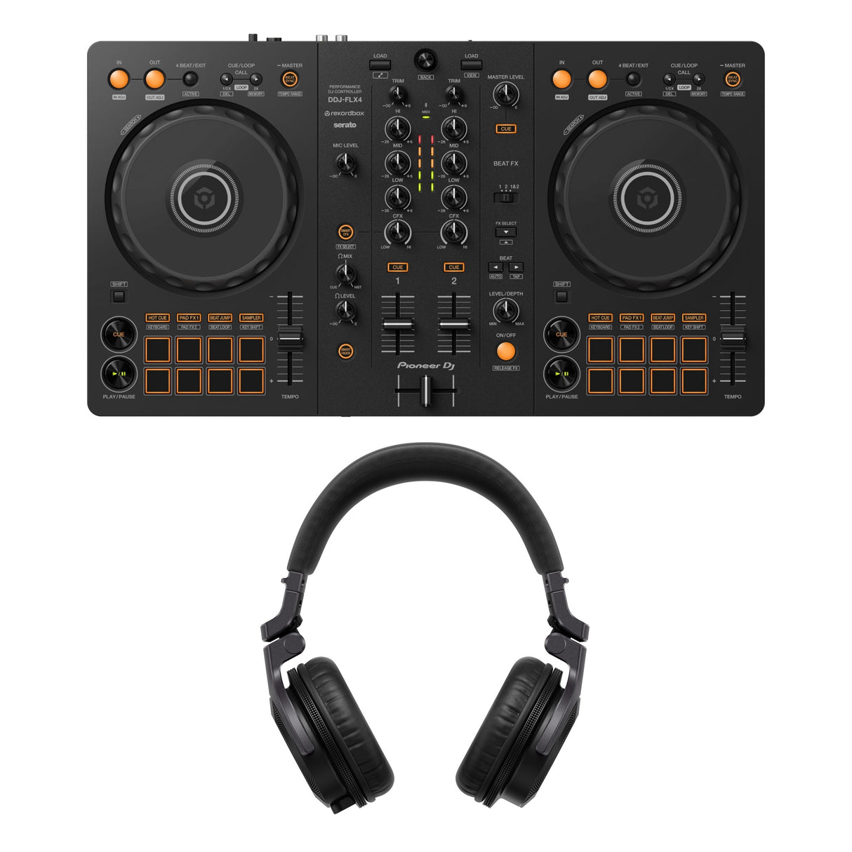Pioneer DJ FLX4 Headphones Bundle