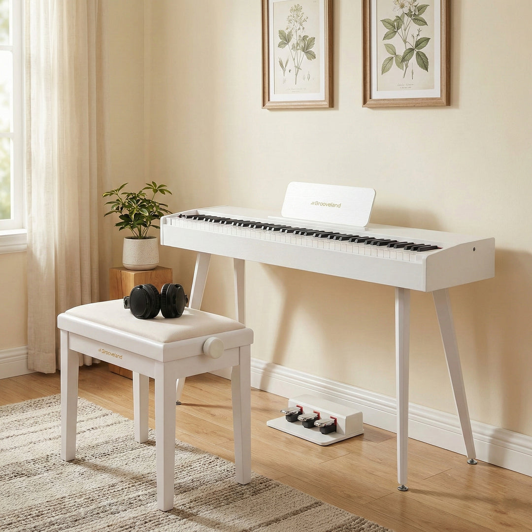 Grooveland DDP-140 Piano numérique (Blanc) Pack