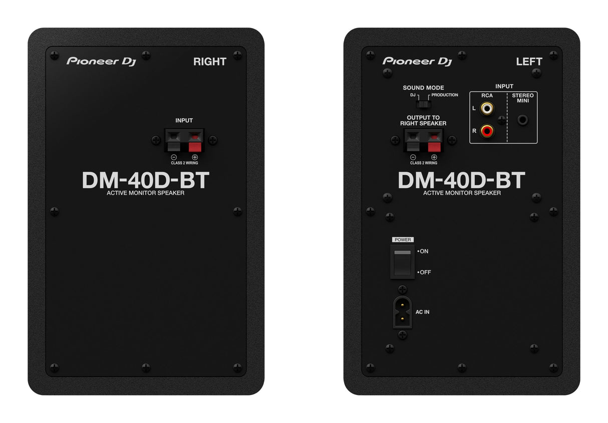 Pioneer DJ DM-40D-BT Studio Monitors w. Bluetooth (Black)