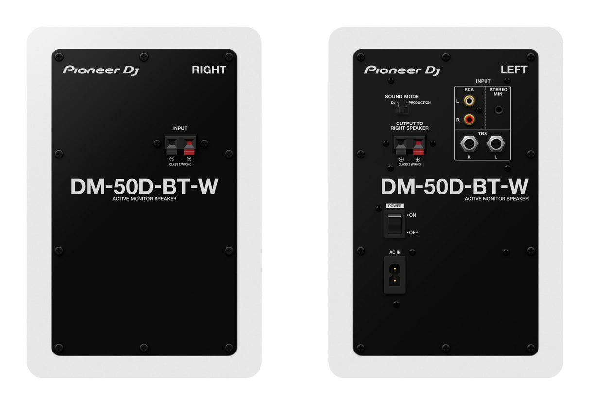 Pioneer DJ DM-50D-BT-W Studio Monitors w. Bluetooth (White)
