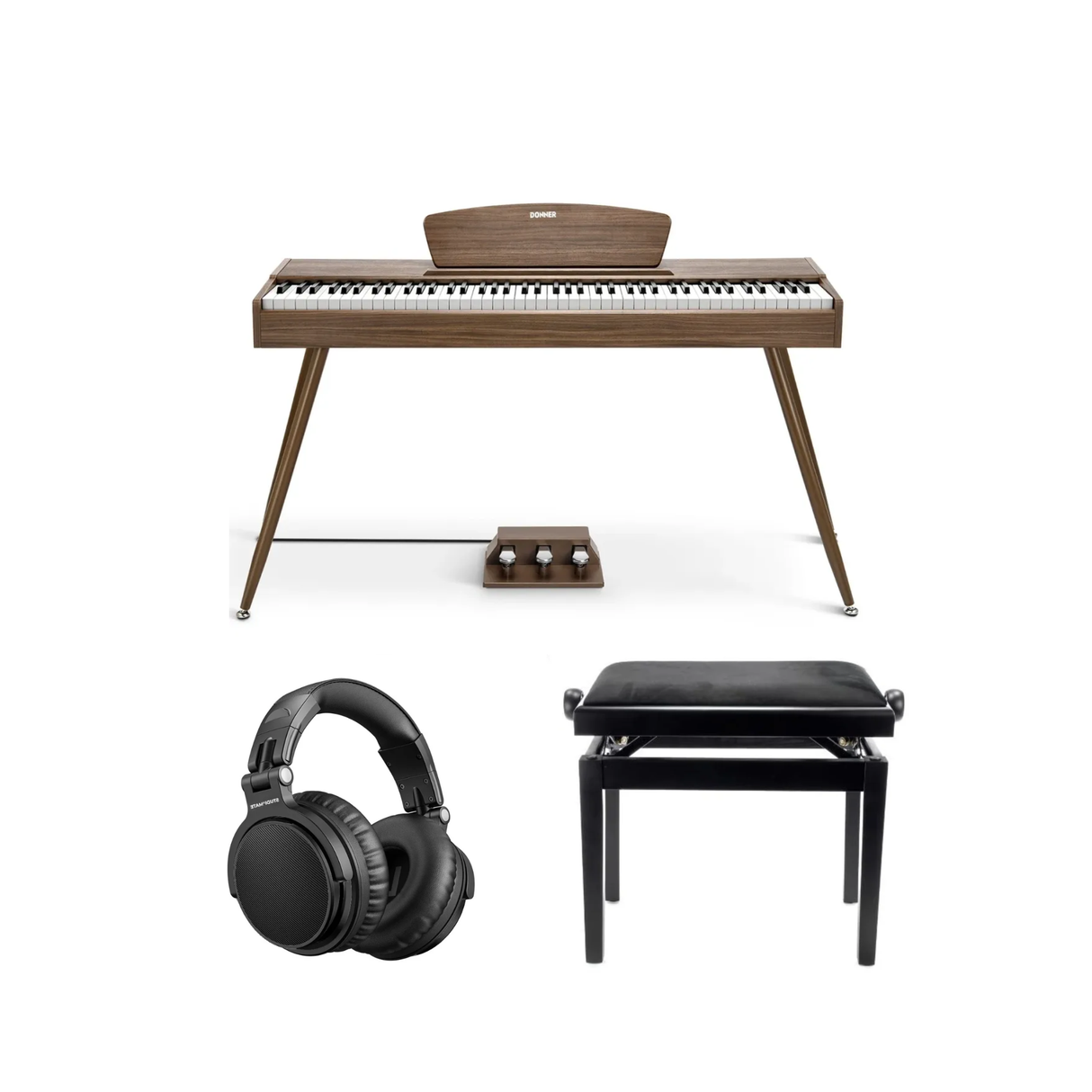 Donner DDP-80 Electric Piano Walnut Complete Package