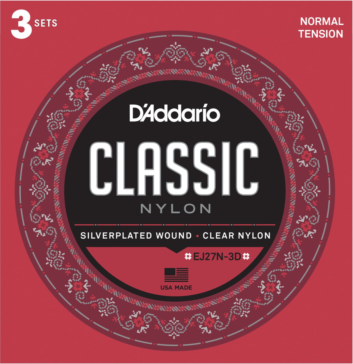 Daddario EJ27N-3D Guitar Strings (Normal Tension 0280-043) 3-Pak