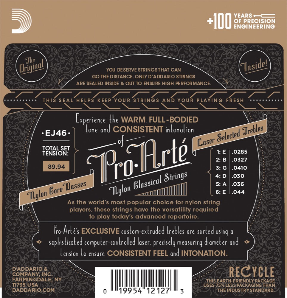 Daddario EJ46 Cordes de Guitare (Hard Tension, 0285-044)