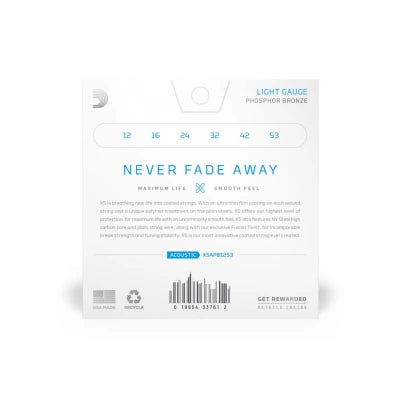 Daddario XSAPB1253 Phosphor Bronze Guitar Strings (Light 12-53)