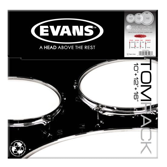 Evans EC2S Skin Pack Rock Set Frosted - 10", 12", 16"