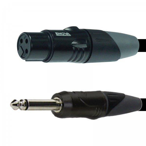 Enova mikrofonkabel XLR hun til monojack 4 meter