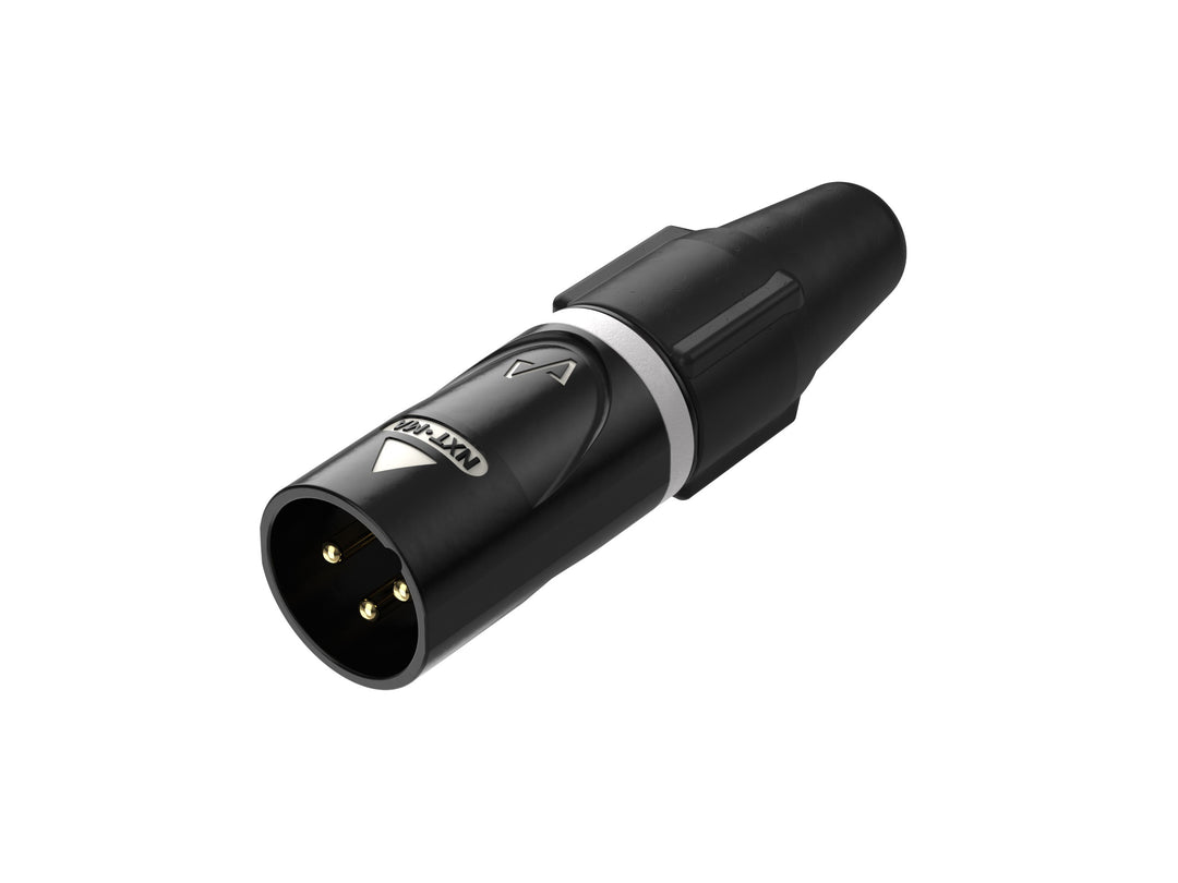 Enova Nxt XLR 3-pin connecteur de câble mâle noir avec contacts dorés
