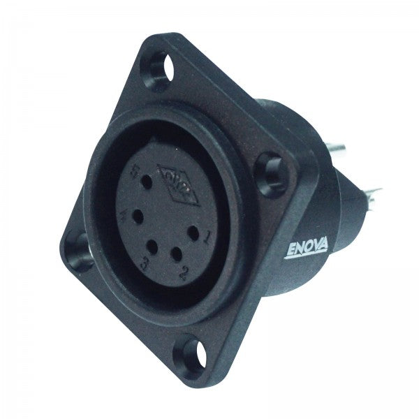 Enova connecteur châssis XLR femelle 5 broches, noir IP67 Outdoor