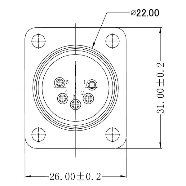 Enova connecteur châssis XLR mâle 5 broches, noir IP67 Outdoor