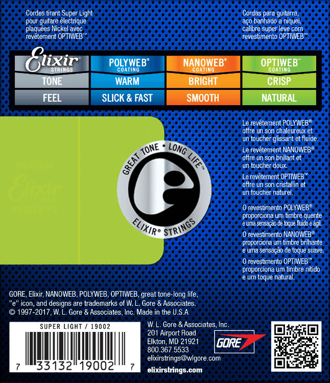 Elixir Optiweb Cordes de Guitare (Super Light, 09-42)