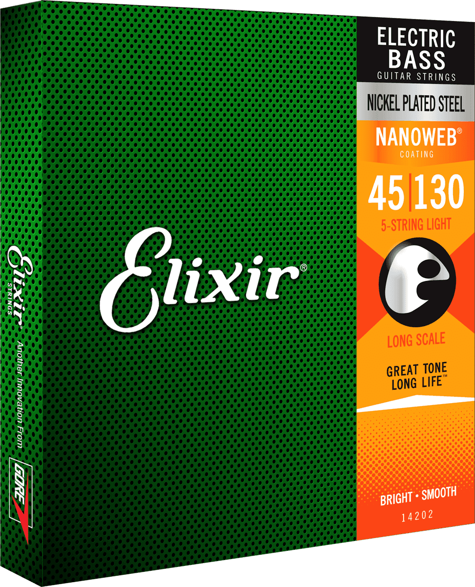 Elixir Nanoweb Nickel Bass String (Light /5c 45-130)