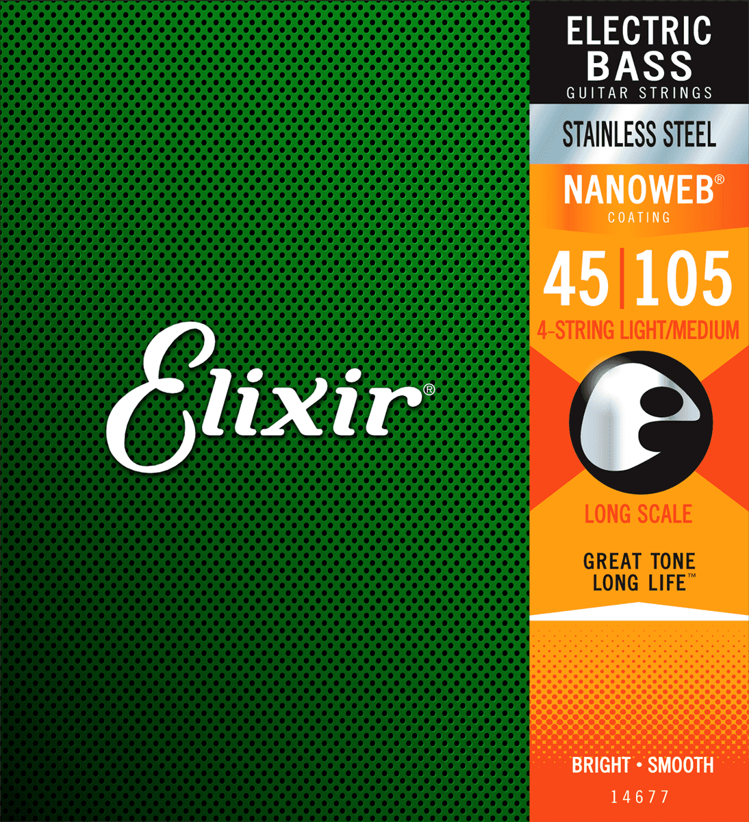 Elixir Nanoweb Stainless Steel Bass String (Medium /4c 45-105)