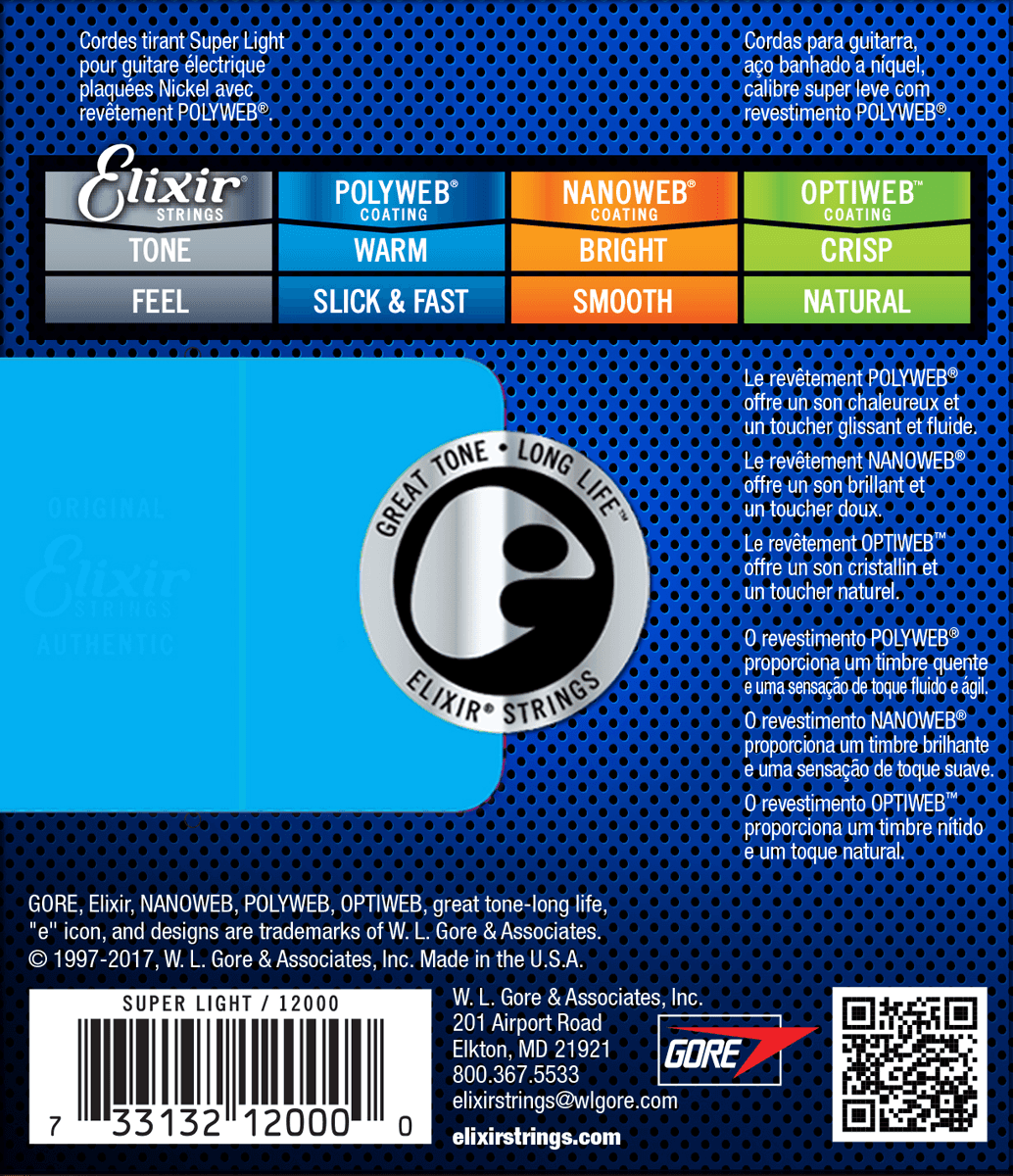 Elixir Polyweb Guitar Strings (Super Light 09-42)