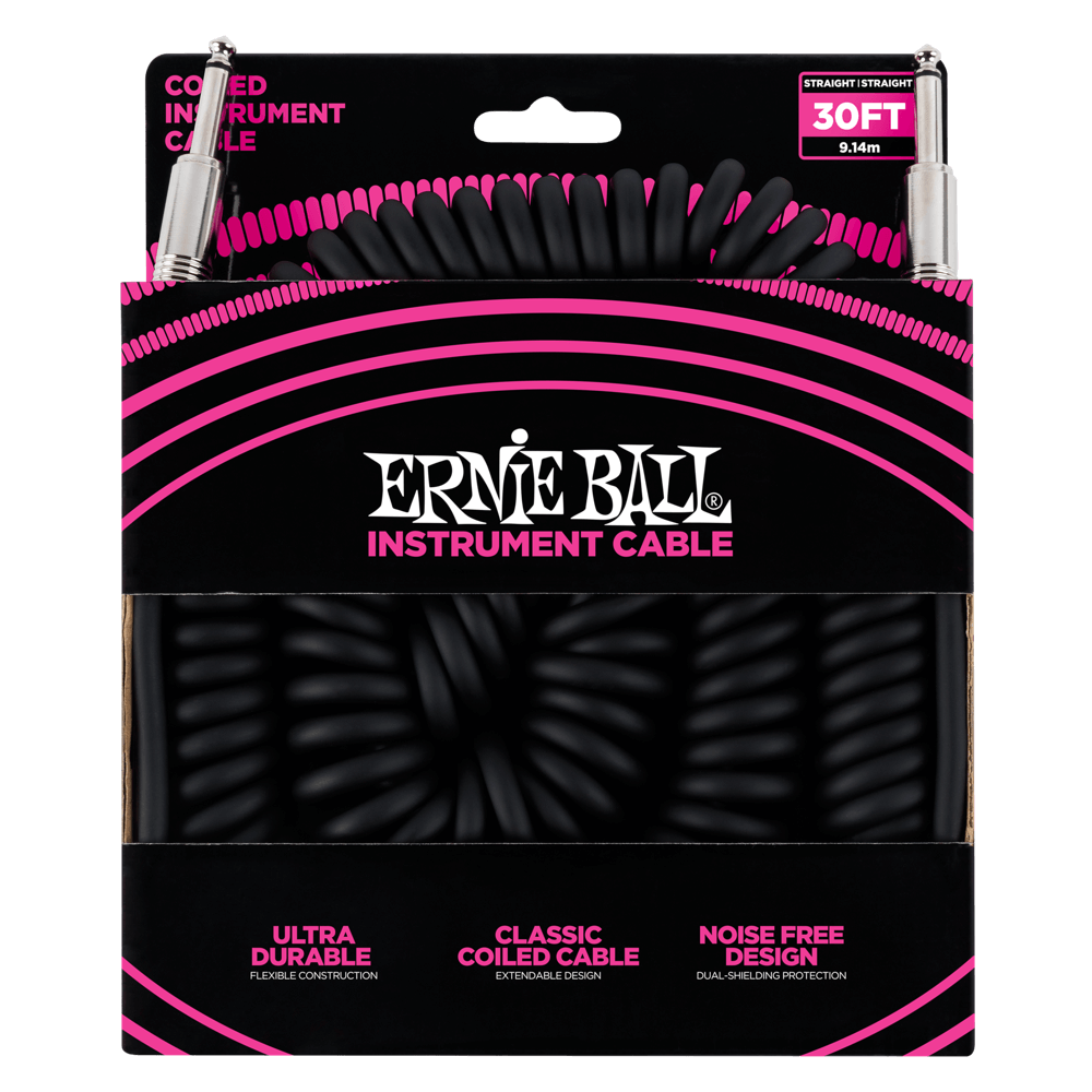 Ernie Ball 6044 Câble Guitares (Noir, 9m)