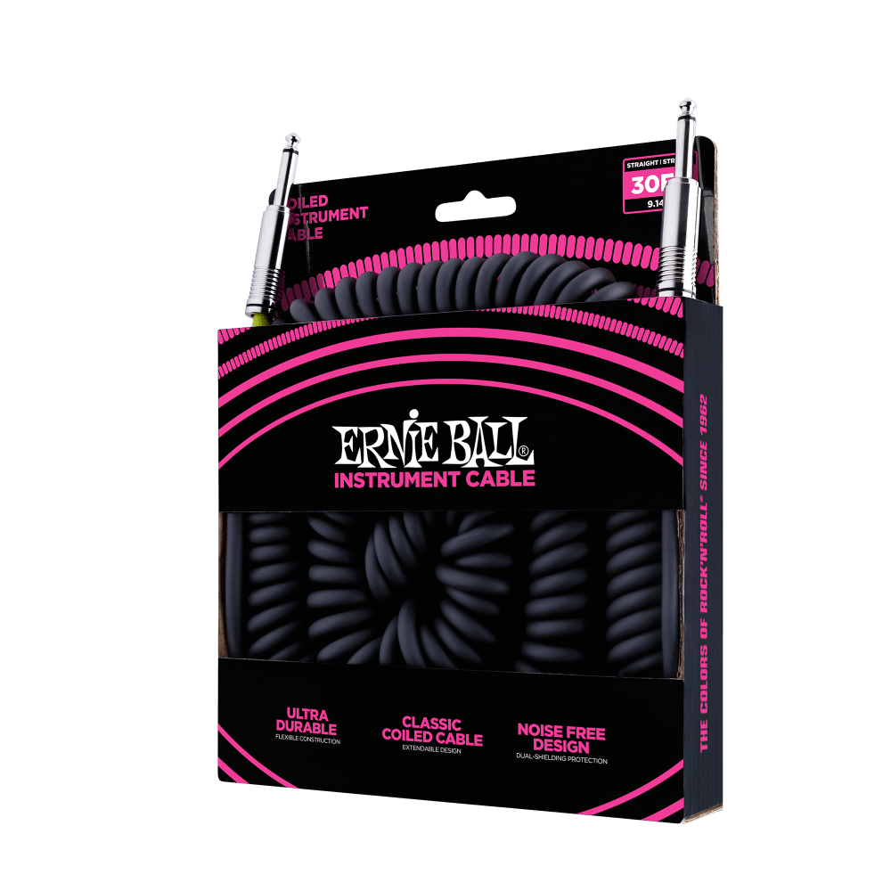 Ernie Ball 6044 Guitar Cable (Black, 9m)