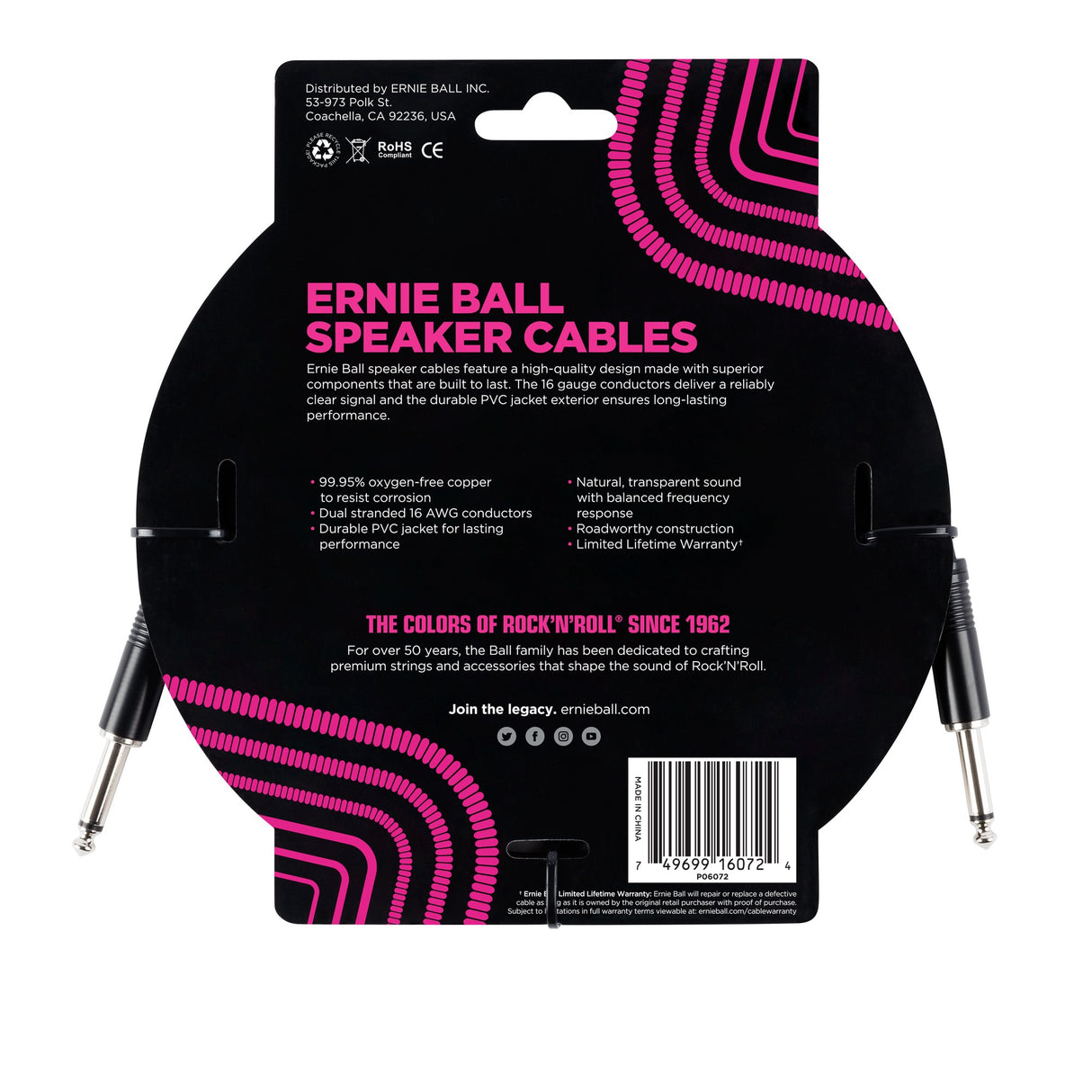 Ernie Ball 6072 Speaker cable 1,8m