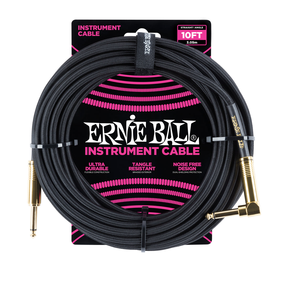 Ernie Ball 6081 Câble Guitares (Noir, 3m)