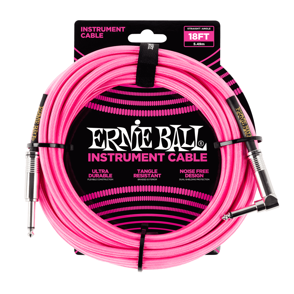Ernie Ball 6083 Câble Guitares (Rose, 5,4m)