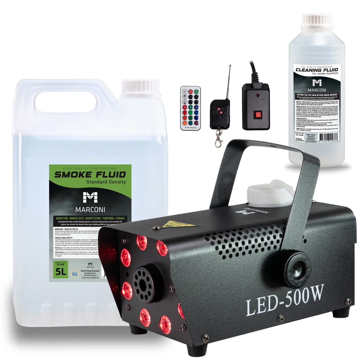 Marconi Full RGB Smoke Machine (500 W, Black) Bundle