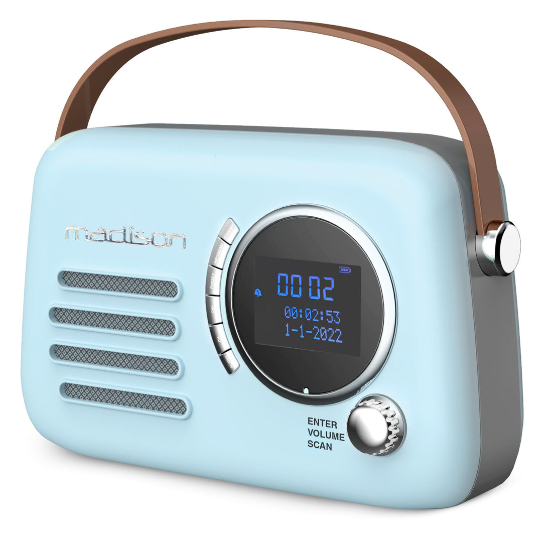 Madison Retro Radio m. Bluetooth, FM et DAB (Lyseblå)