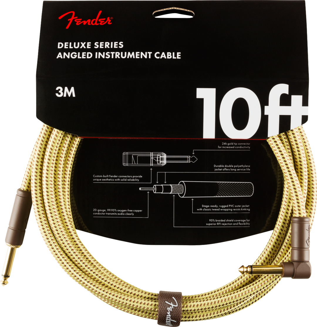 Fender Deluxe Câble Guitare Vinkelstik (Tweed, 3m)