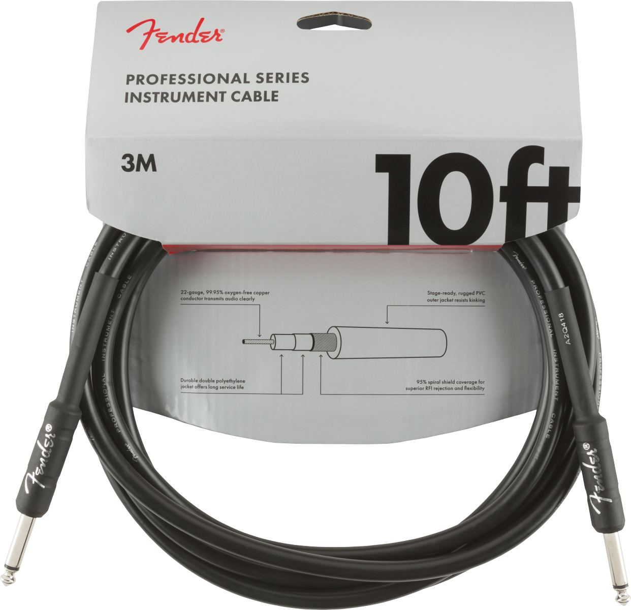Fender Professional Instrument Cable, 3m (Black)