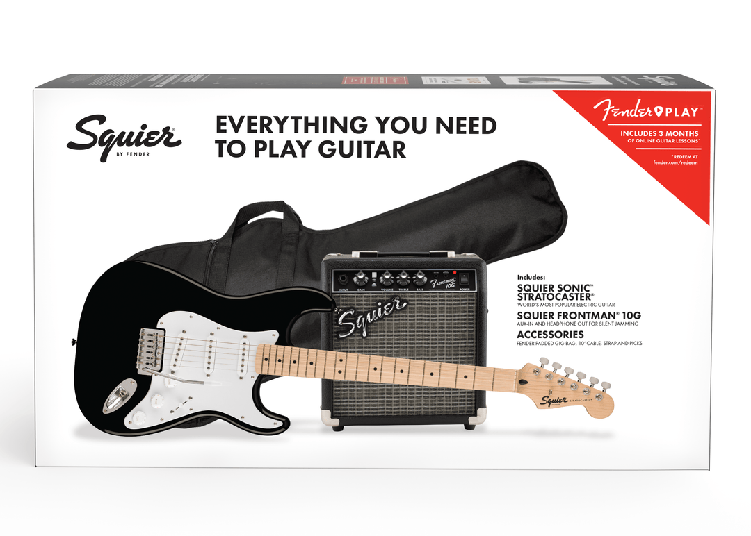 Fender Squier Sonic Stratocaster Guitare électrique Pack de démarrage (Noir)