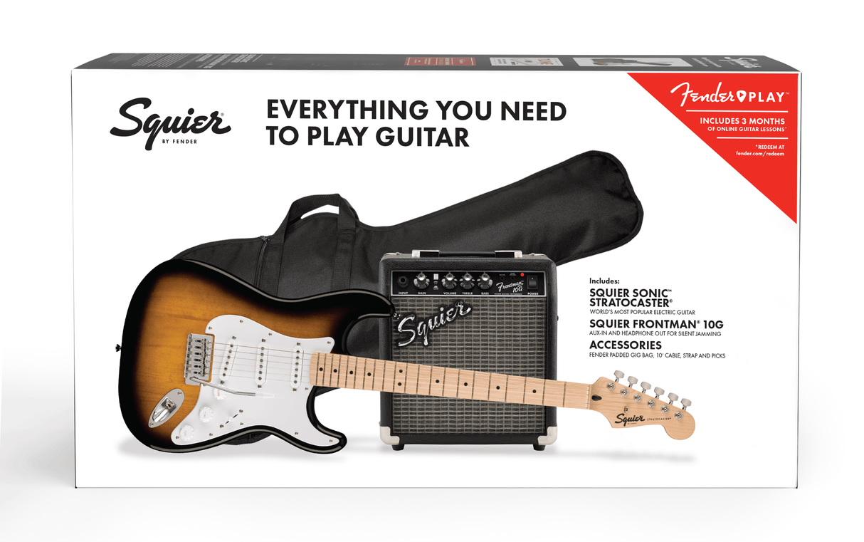 Fender Squier Sonic Stratocaster Electric Guitar Starter Kit (Sunburst)