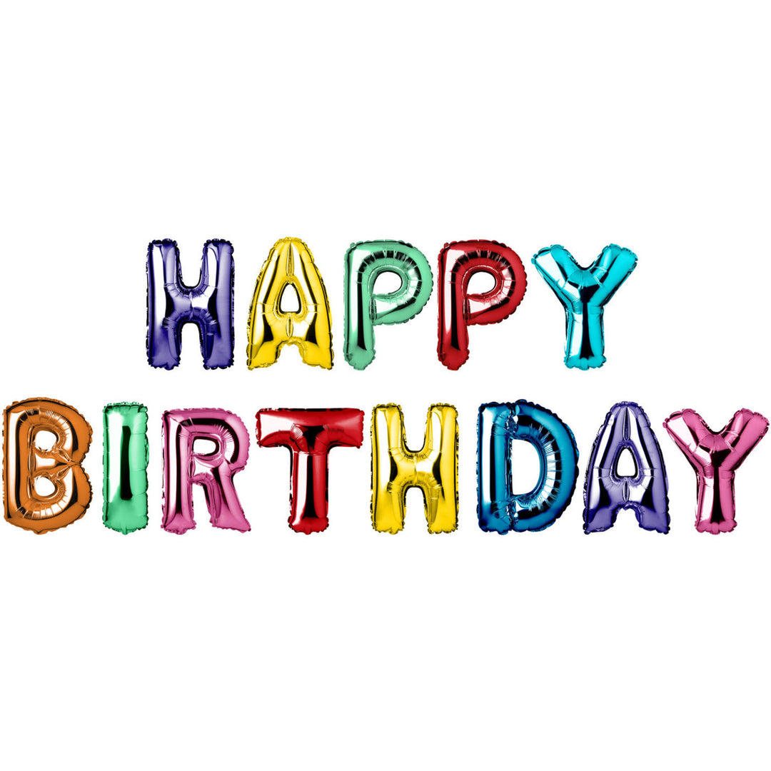 Ballons en Aluminium 'Joyeux Anniversaire' Multicolore 13 pcs. (Rouge, 36cm)