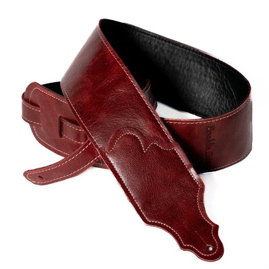 Franklin Jackson Hole sangle de guitare en cuir vieilli - Rouge bœuf