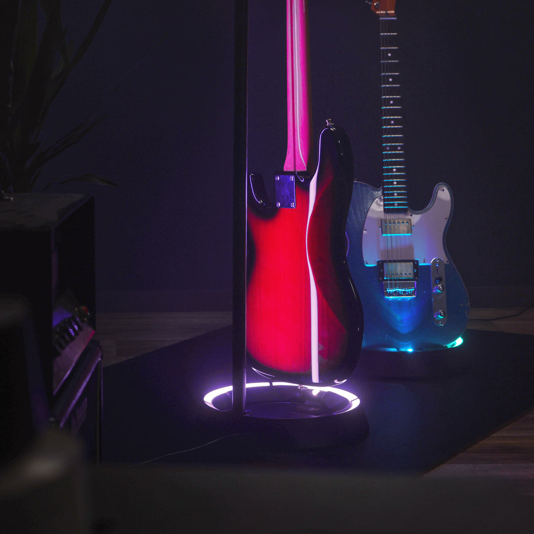Gravity GS LS 01 NH B - Support lumineux pour Guitares GLOW-STAND®, Neckhug