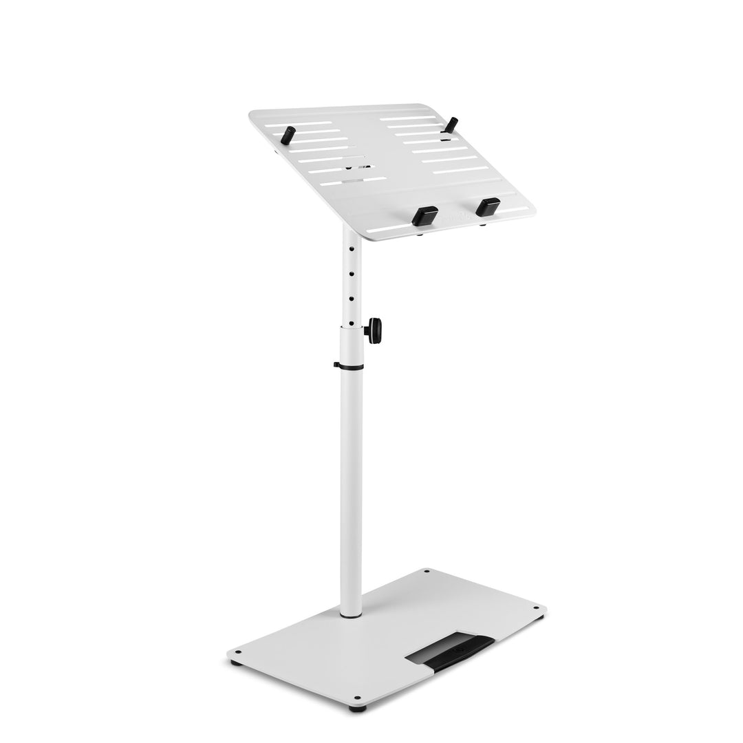 Gravity LTS T 02 W - Support universel pour ordinateur portable avec tiges de maintien réglables et base en acier