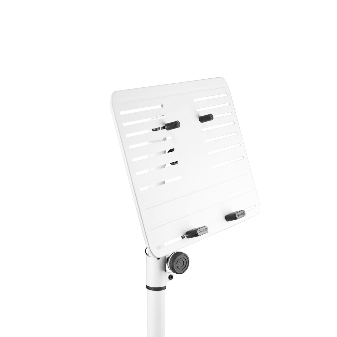 Gravity LTS T 02 W - Support universel pour ordinateur portable avec tiges de maintien réglables et base en acier
