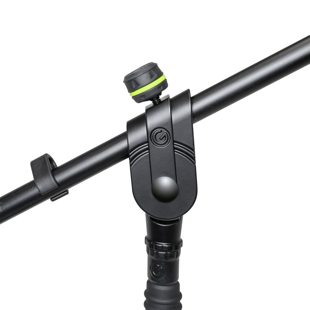Gravity MS 4221 B - Pied de microphone court avec trépied pliable et bras de perche réglable en 2 points