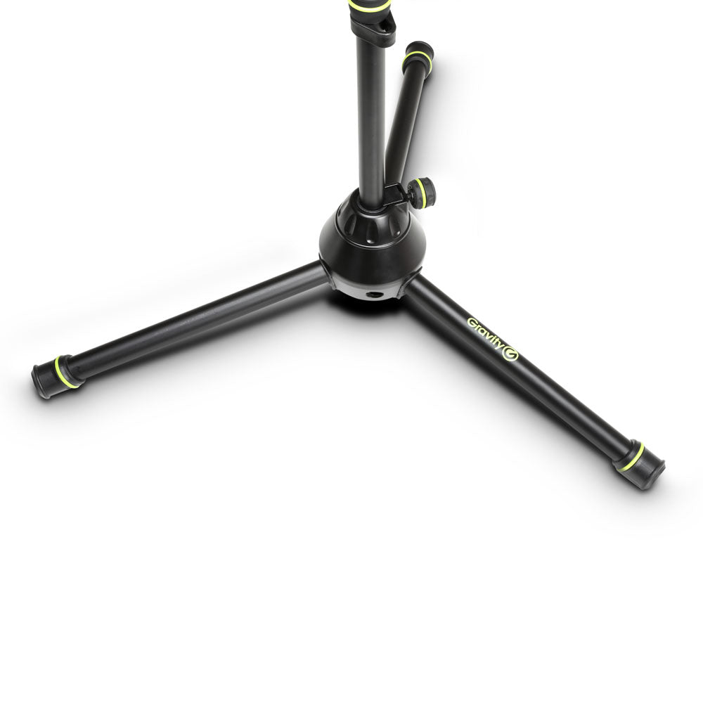 Gravity MS 4221 B - Pied de microphone court avec trépied pliable et bras de perche réglable en 2 points